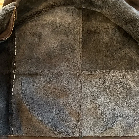 Bod & Christensen ShearlingSheepskin Leather Brown Jacket Men'sLarge Rancher